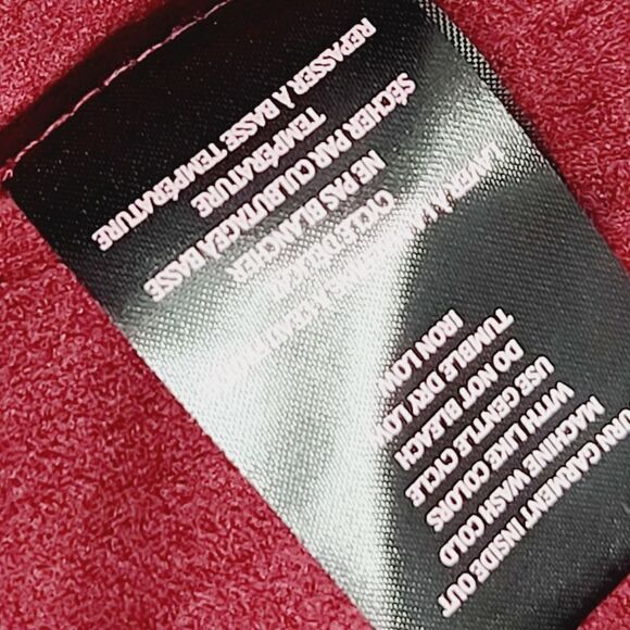 Blank NYC Drape Front Faux Suede Jacket in Red Vegan - Picture 14 of 15